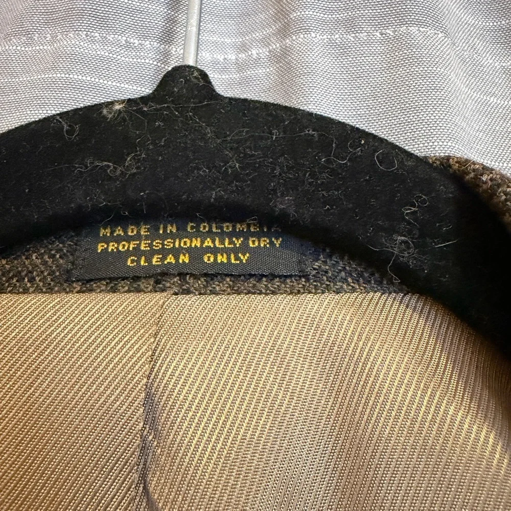 Oscar de la Renta Brown Checkered Blazer